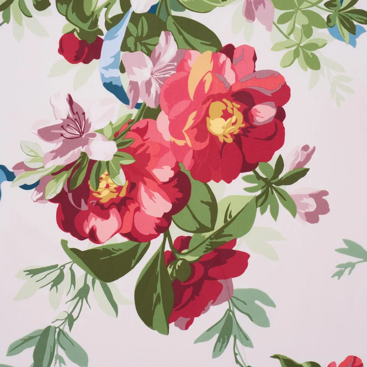Schumacher 173810 Ellesmere Ribbon Floral Ivory fabric swatch