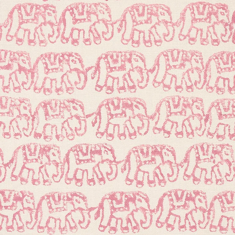 Schumacher 179750 Ellies Hand Block Print Rose fabric swatch