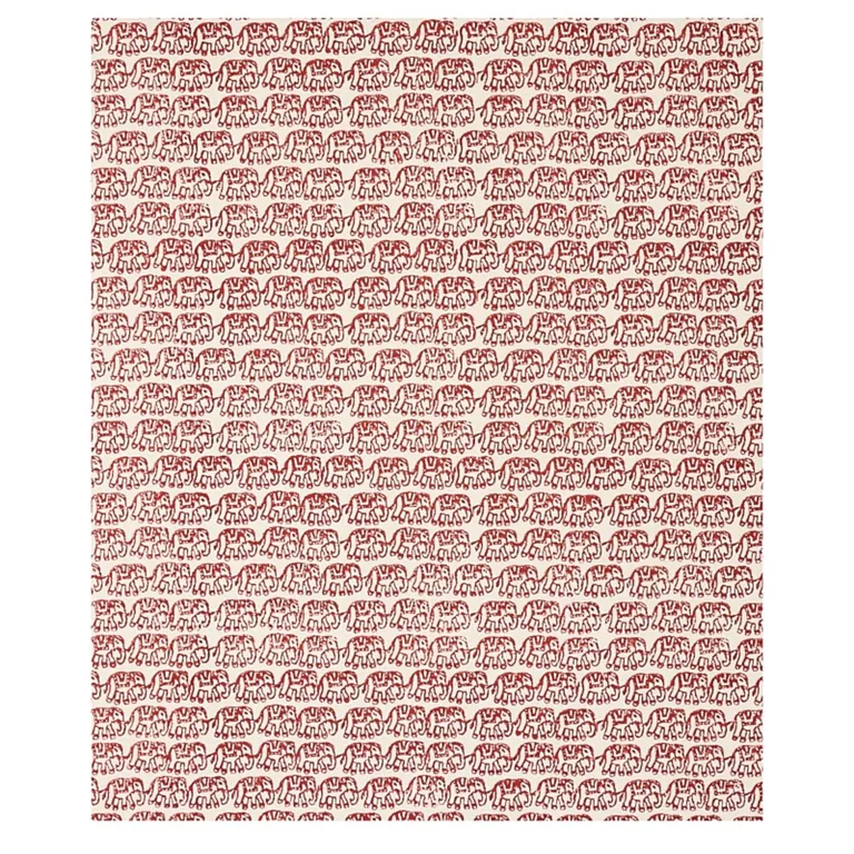 Schumacher 179751 Ellies Hand Block Print Rust fabric swatch