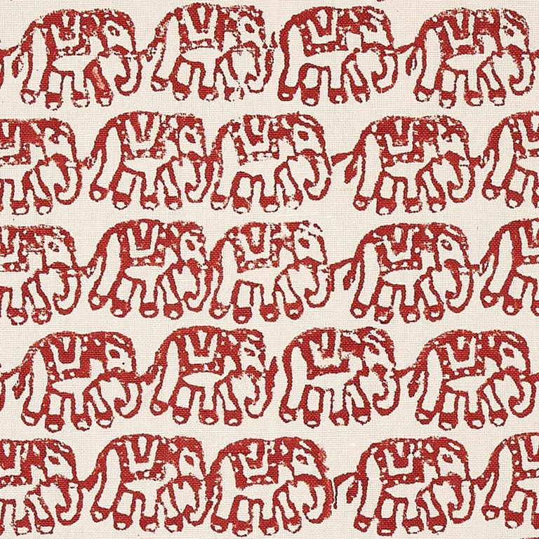 Schumacher 179751 Ellies Hand Block Print Rust fabric swatch
