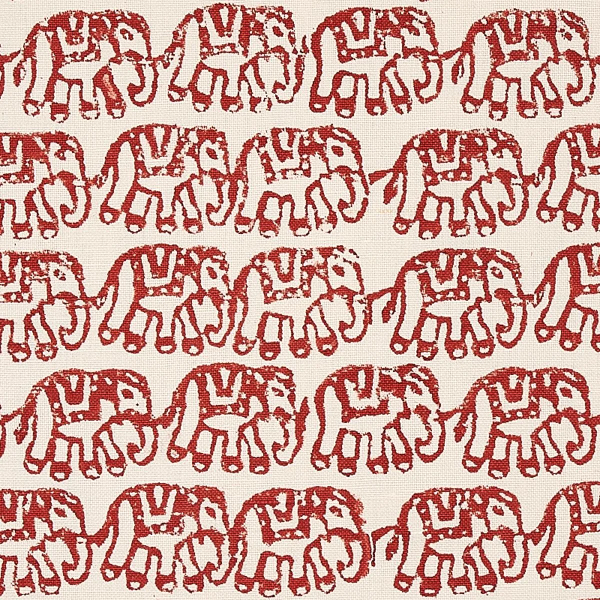 Schumacher 179751 Ellies Hand Block Print Rust fabric swatch