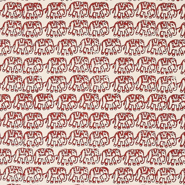 Schumacher 179751 Ellies Hand Block Print Rust fabric swatch