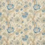 Schumacher 1304001 Ellis Floral Vine Indigo fabric swatch