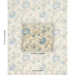 Schumacher 1304001 Ellis Floral Vine Indigo fabric swatch