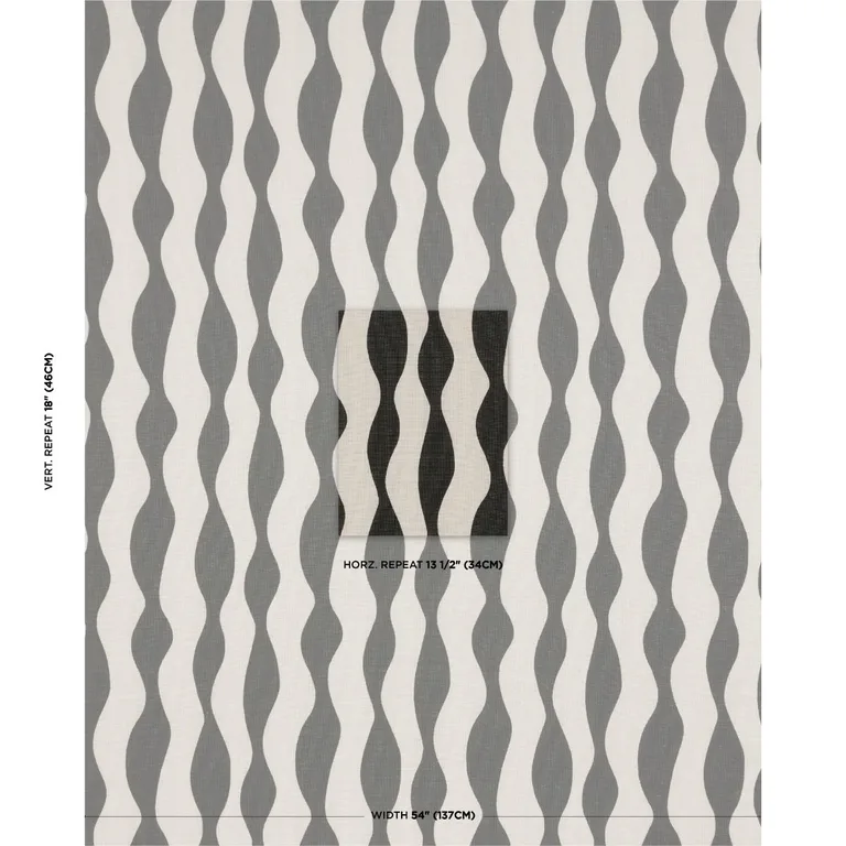 Schumacher 182310 Ellsworth Graphite fabric swatch