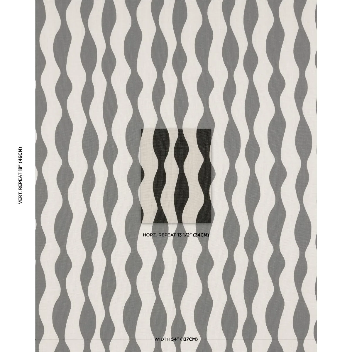 Schumacher 182310 Ellsworth Graphite fabric swatch