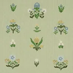 Schumacher 84371 Elmslie Embroidery Leaf fabric swatch