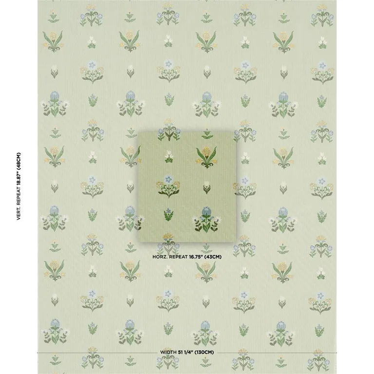 Schumacher 84371 Elmslie Embroidery Leaf fabric swatch