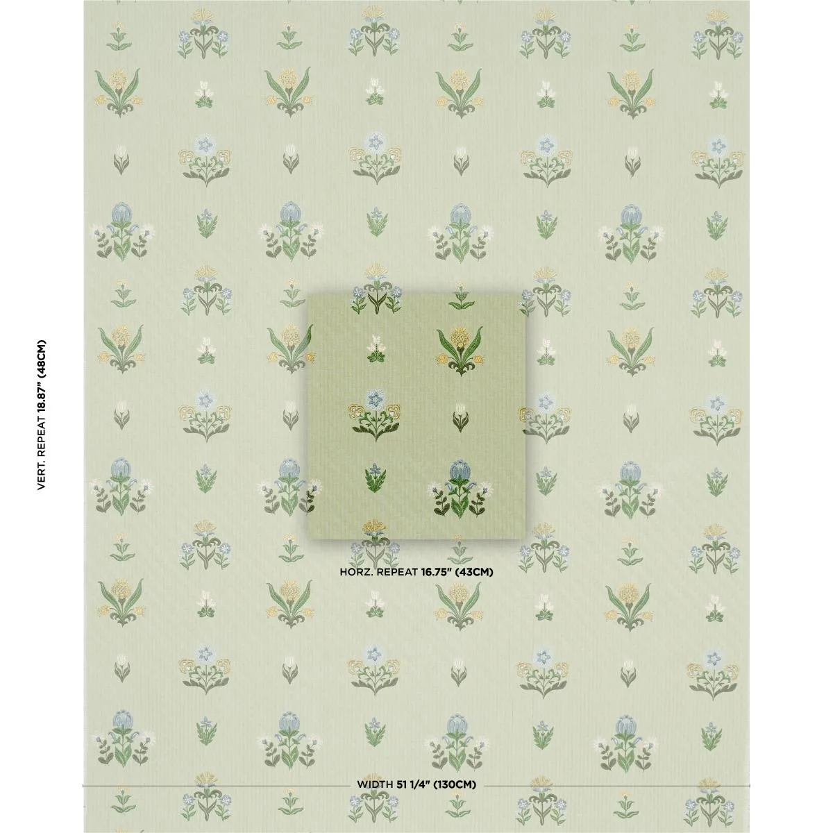 Schumacher 84371 Elmslie Embroidery Leaf fabric swatch