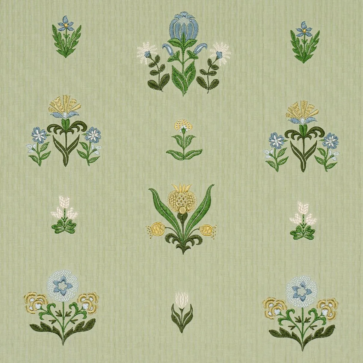 Schumacher 84371 Elmslie Embroidery Leaf fabric swatch