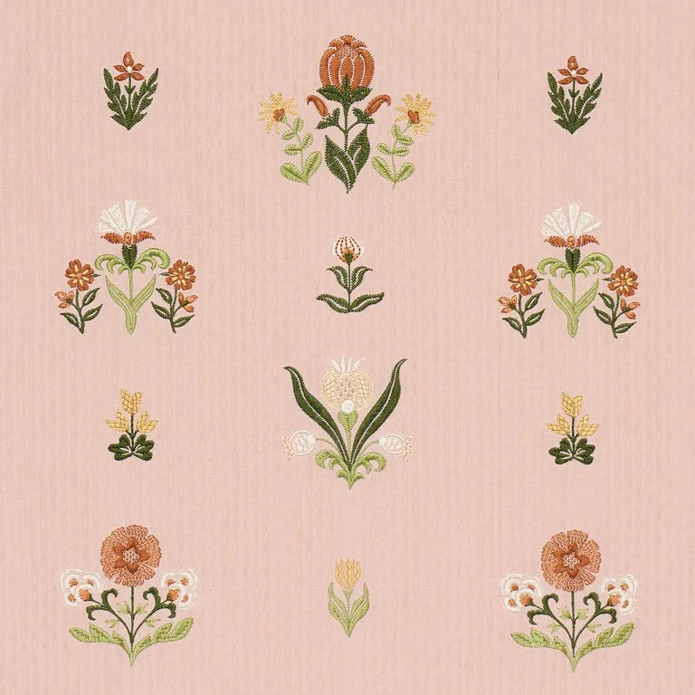 Schumacher 84372 Elmslie Embroidery Petal fabric swatch