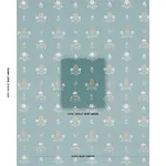 Schumacher 84370 Elmslie Embroidery Teal fabric swatch