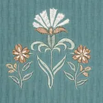 Schumacher 84370 Elmslie Embroidery Teal fabric swatch