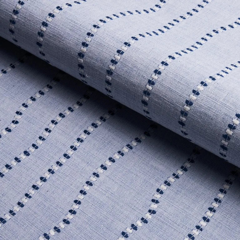 Schumacher 82231 Elodie Embroidery Chambray fabric swatch
