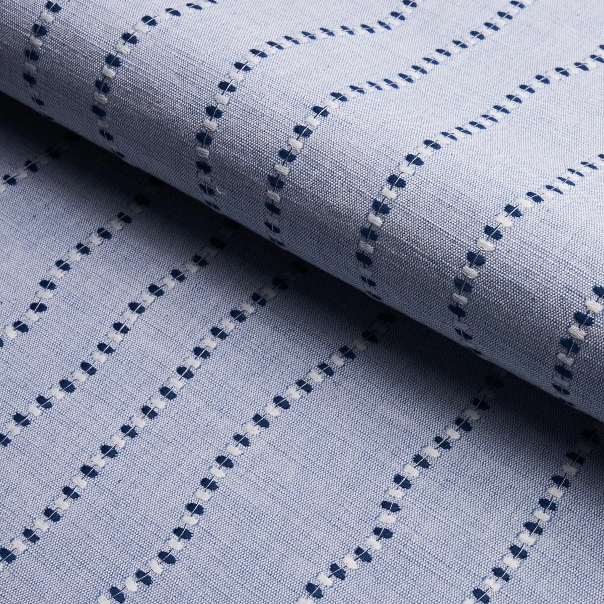 Schumacher 82231 Elodie Embroidery Chambray fabric swatch