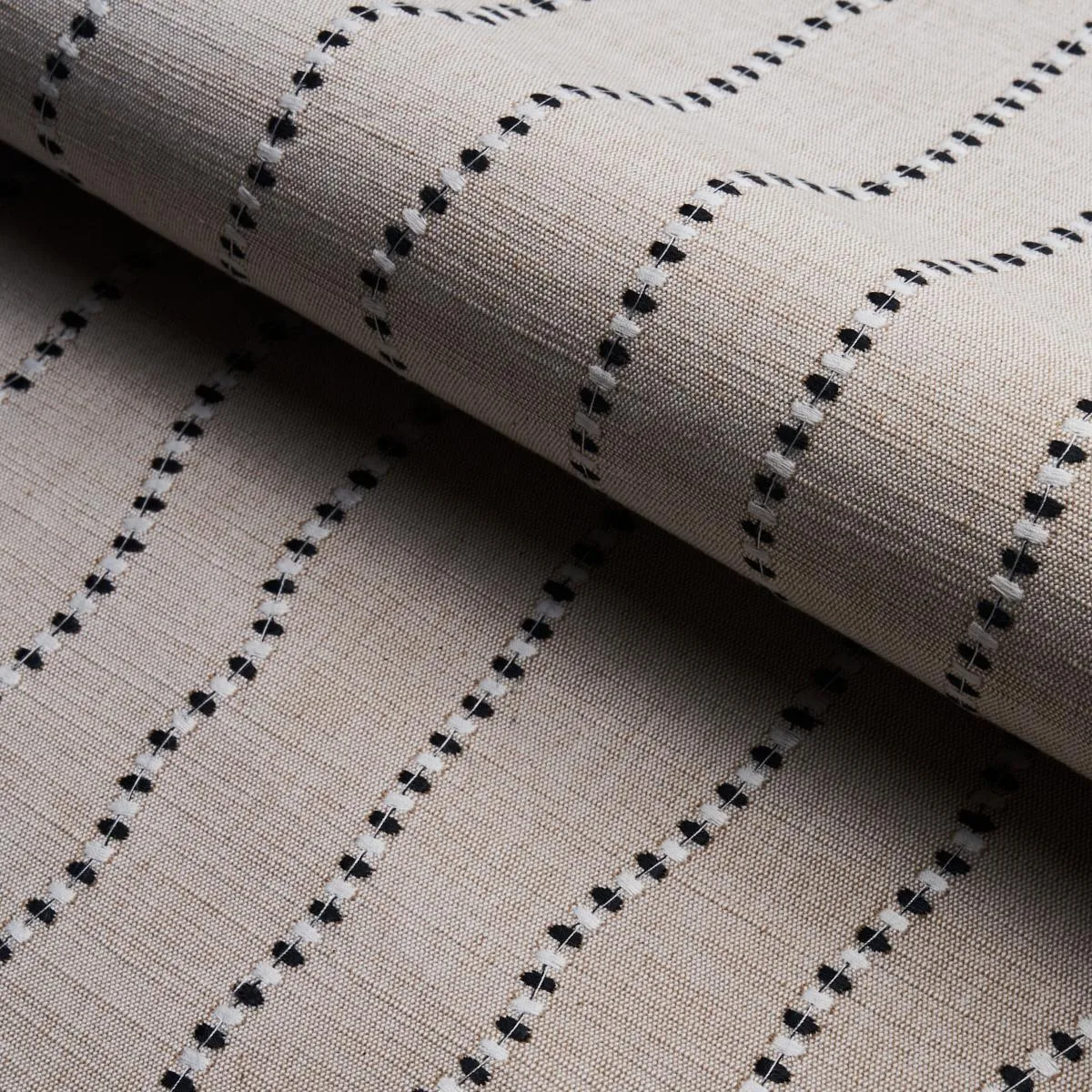 Schumacher 82230 Elodie Embroidery Natural fabric swatch
