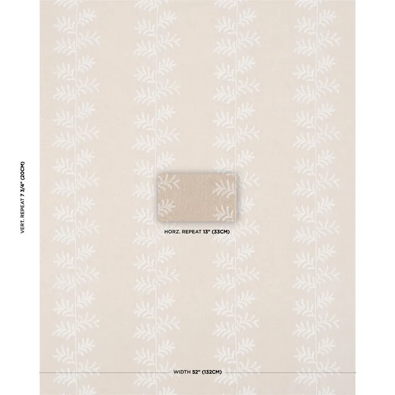 Schumacher 85631 Eloise Embroidery Natural fabric swatch