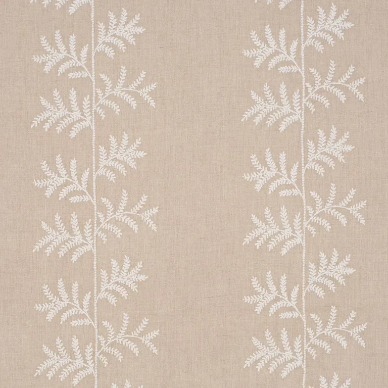 Schumacher 85631 Eloise Embroidery Natural fabric swatch