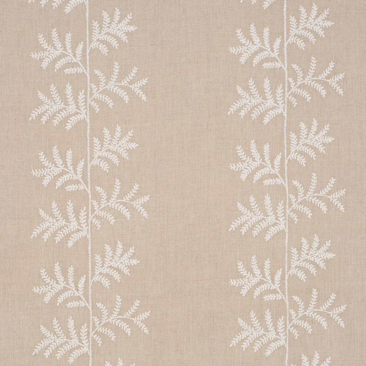 Schumacher 85631 Eloise Embroidery Natural fabric swatch