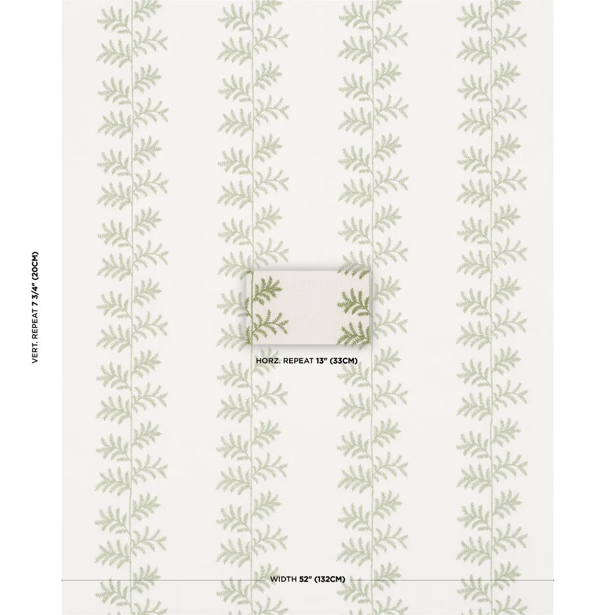 Schumacher 85630 Eloise Embroidery Sage fabric swatch
