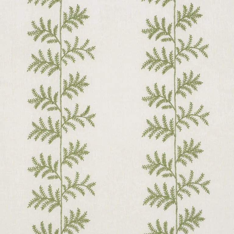 Schumacher 85630 Eloise Embroidery Sage fabric swatch