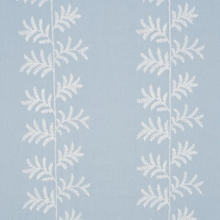 Schumacher 85632 Eloise Embroidery Sky fabric swatch