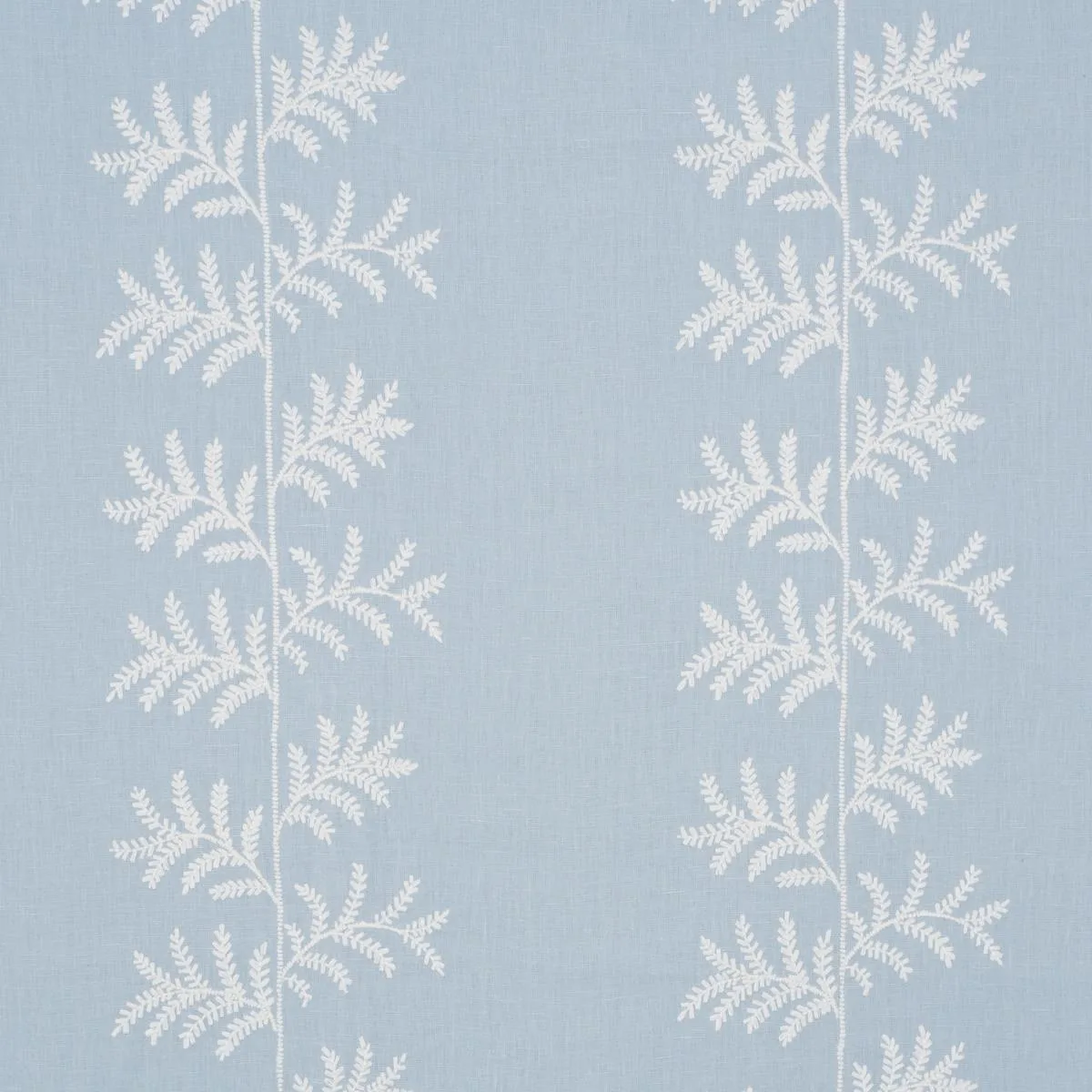 Schumacher 85632 Eloise Embroidery Sky fabric swatch