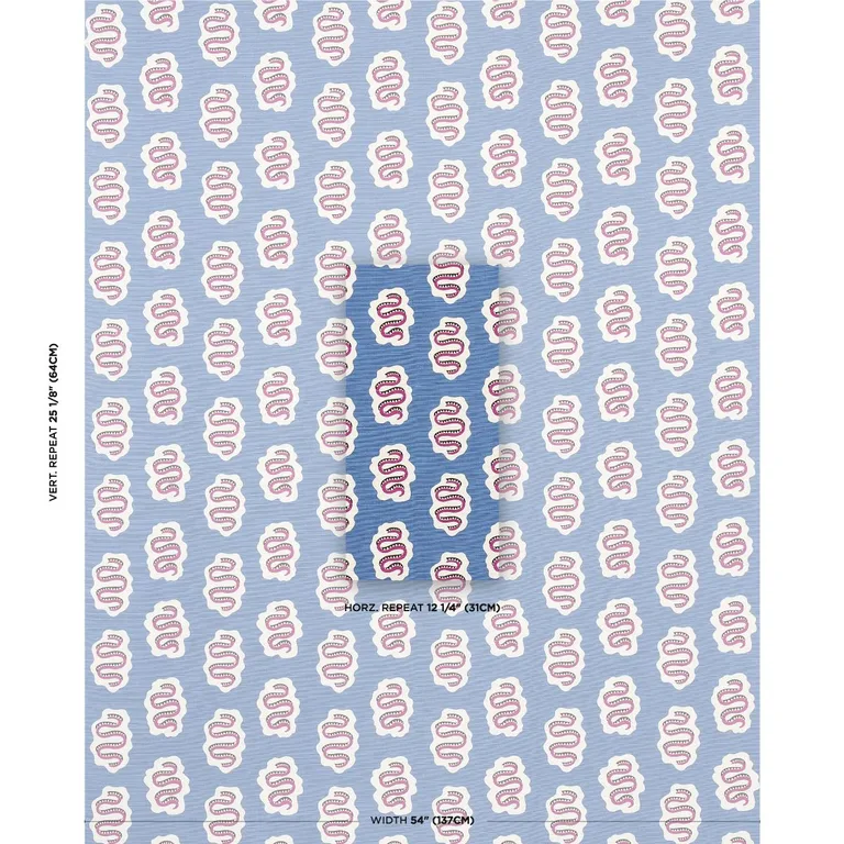 Schumacher 180863 Elsa Lapis fabric swatch