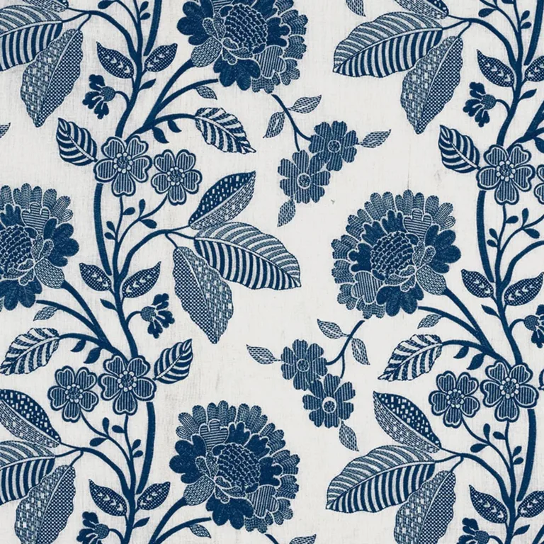 Schumacher 69162 Elspeth Indigo fabric swatch