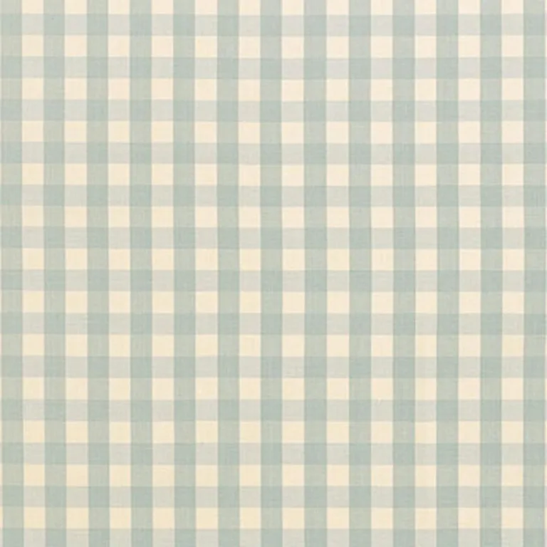Schumacher 63057 Elton Cotton Check Aqua fabric swatch