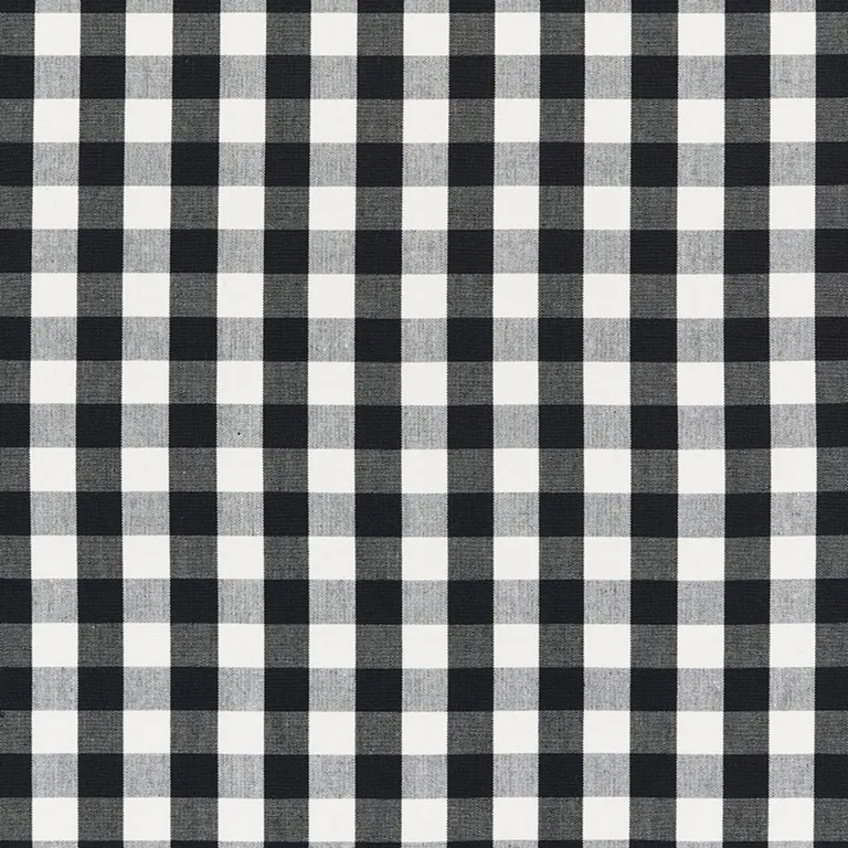 Schumacher 63064 Elton Cotton Check Black fabric swatch