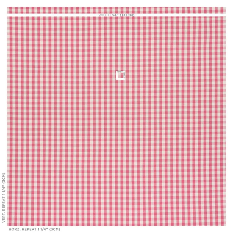 Schumacher 77310 Elton Cotton Check Magenta fabric swatch
