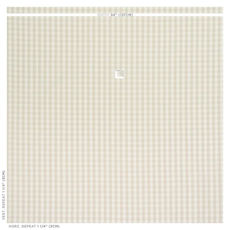 Schumacher 63068 Elton Cotton Check Natural fabric swatch