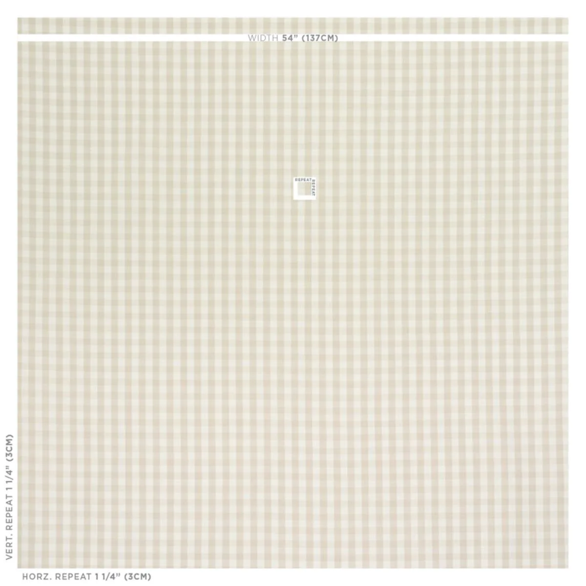 Schumacher 63068 Elton Cotton Check Natural fabric swatch