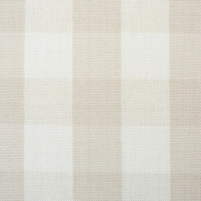 Schumacher 63068 Elton Cotton Check Natural fabric swatch