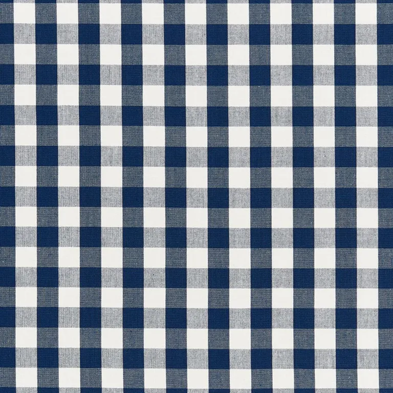 Schumacher 63063 Elton Cotton Check Navy fabric swatch