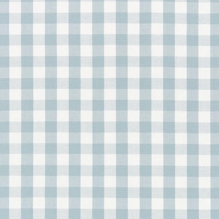 Schumacher 63066 Elton Cotton Check Sky fabric swatch