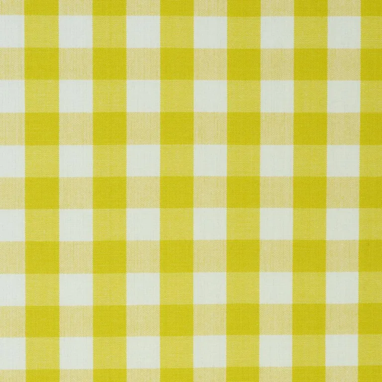 Schumacher 63069 Elton Cotton Check Yellow fabric swatch