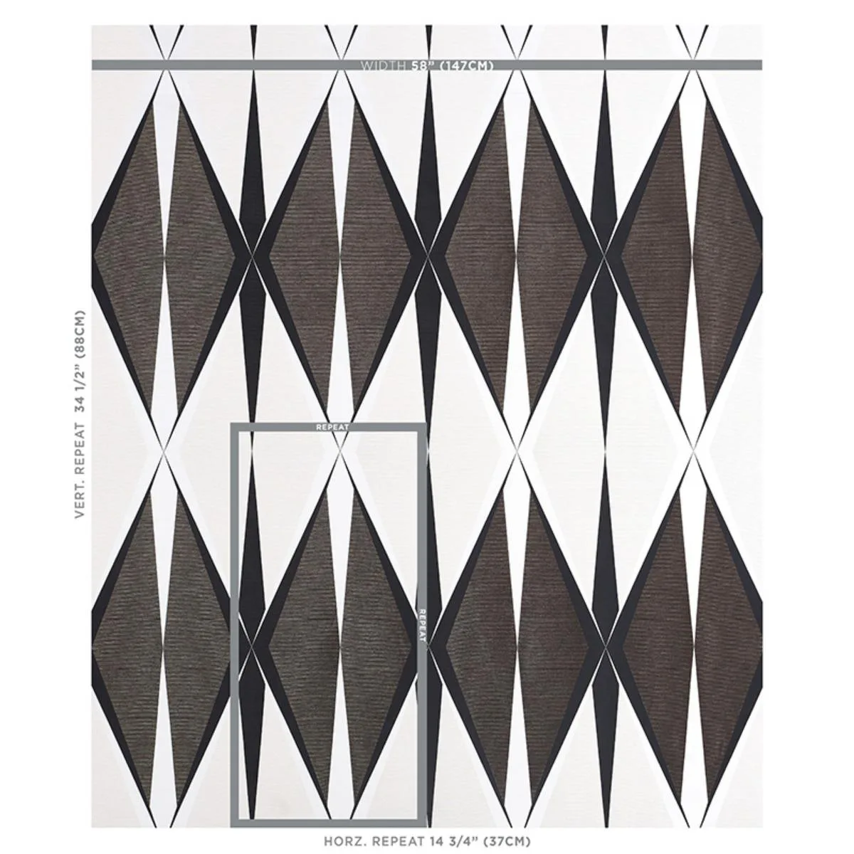 Schumacher 78240 Elvetico Brown fabric swatch