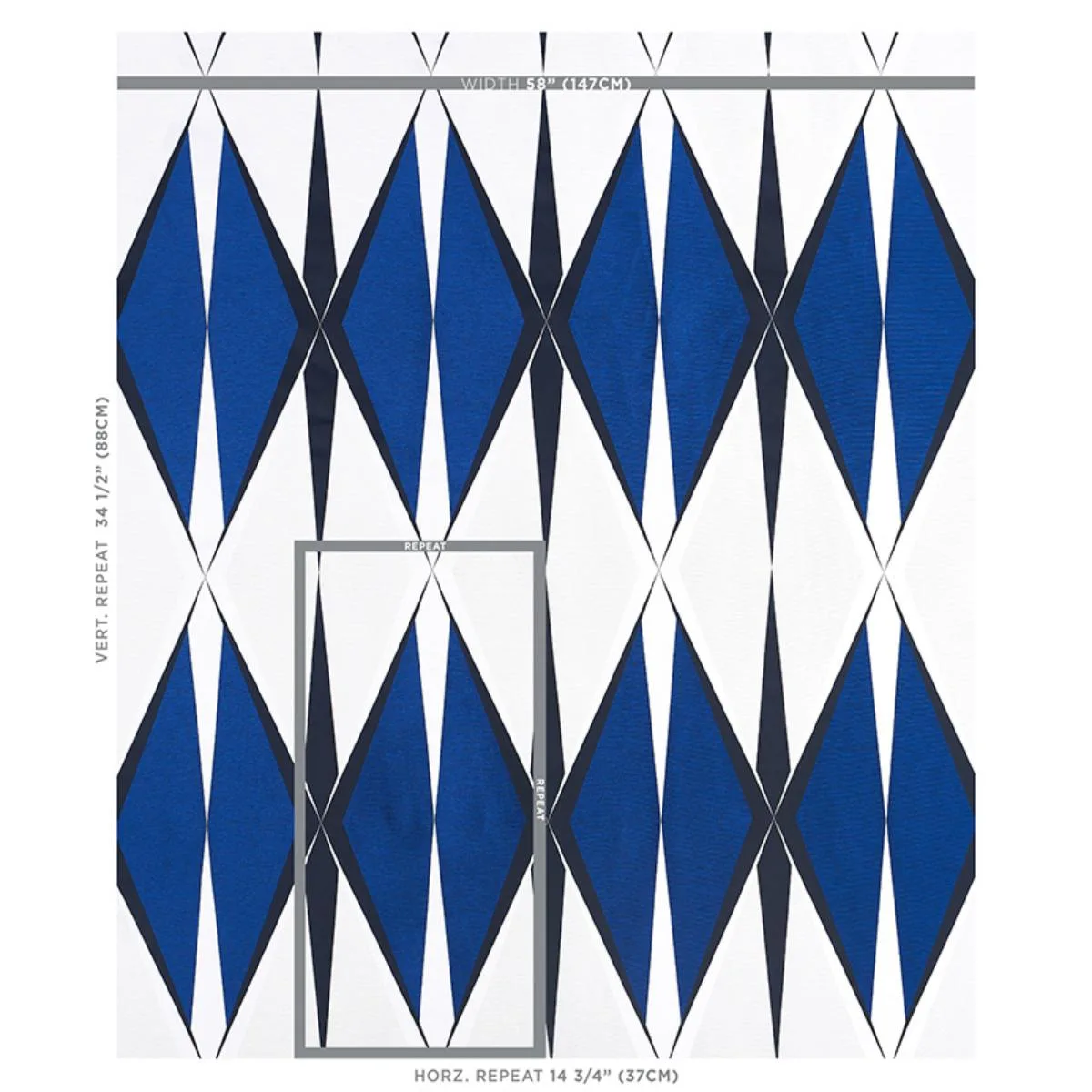 Schumacher 78241 Elvetico Cobalt fabric swatch