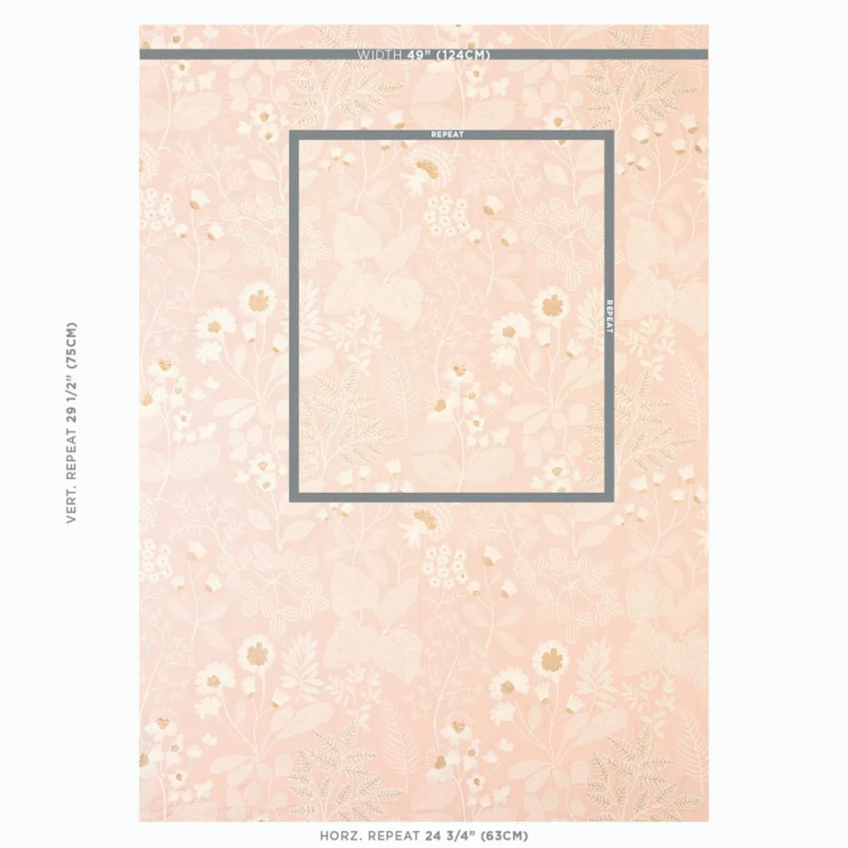 Schumacher 78310 Emaline Embroidery Blush fabric swatch