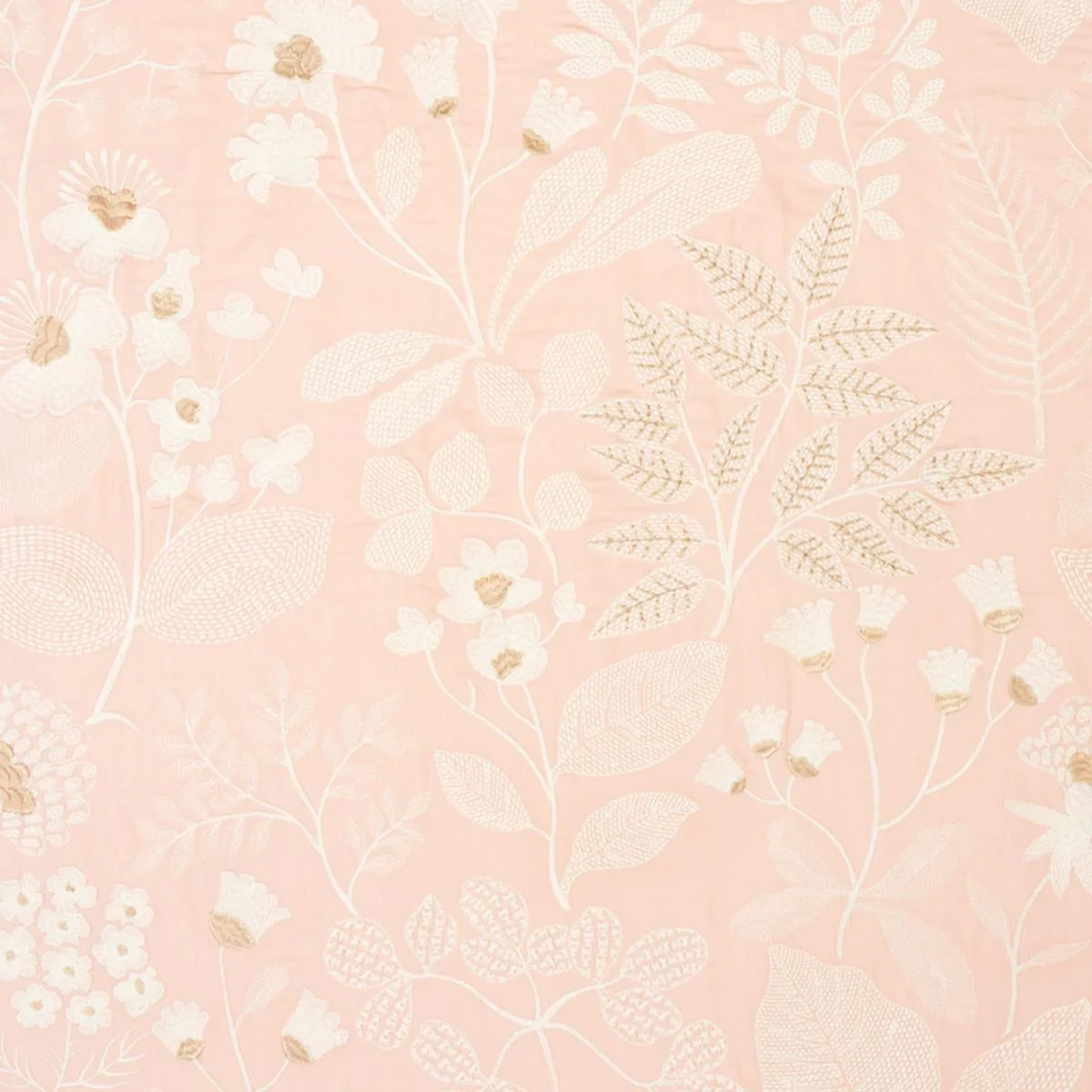 Schumacher 78310 Emaline Embroidery Blush fabric swatch