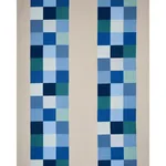 Schumacher 81831 Embroidered Tile Blue fabric swatch