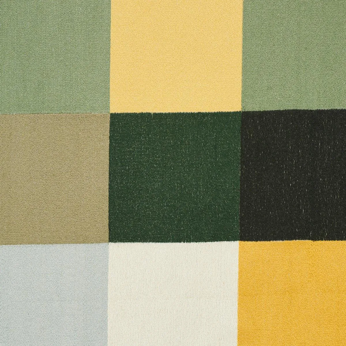 Schumacher 81832 Embroidered Tile Green fabric swatch
