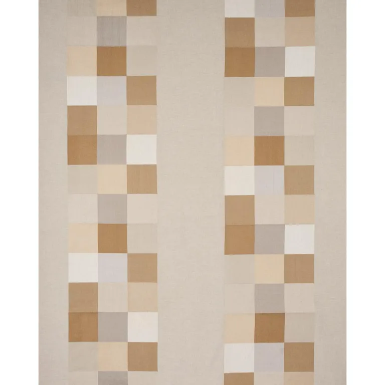 Schumacher 81830 Embroidered Tile Light Neutral fabric swatch