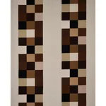 Schumacher 81833 Embroidered Tile Strong Neutral fabric swatch