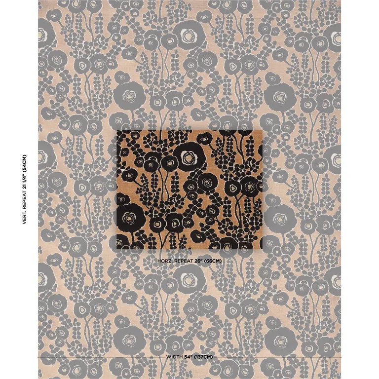 Schumacher 84790 Emelie Velvet Bronze & Noir fabric swatch