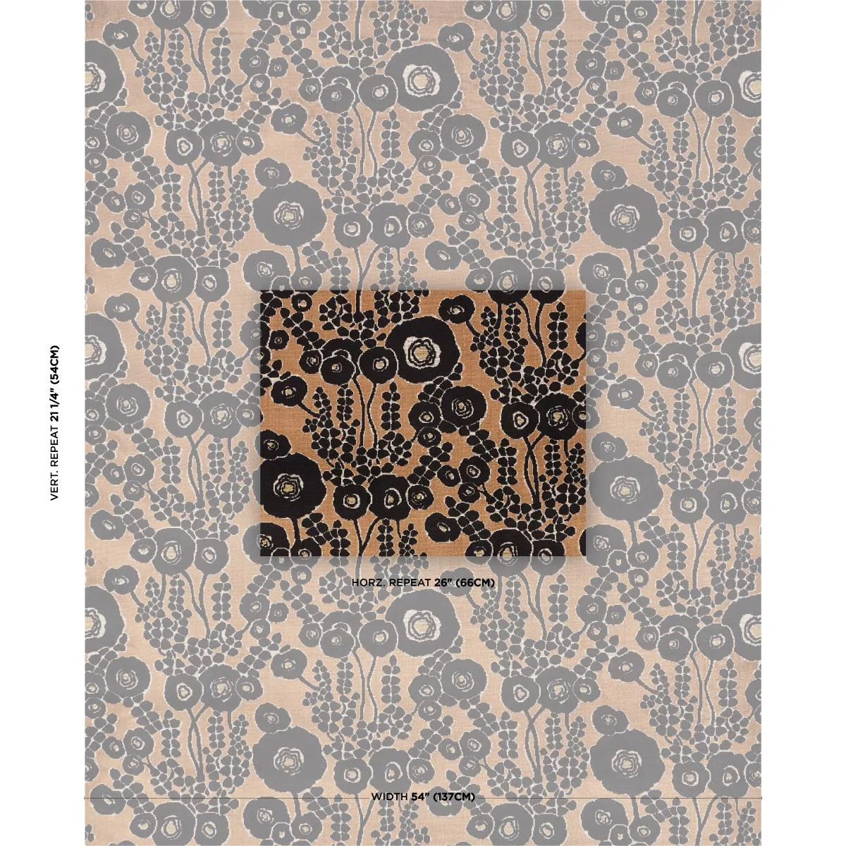 Schumacher 84790 Emelie Velvet Bronze & Noir fabric swatch