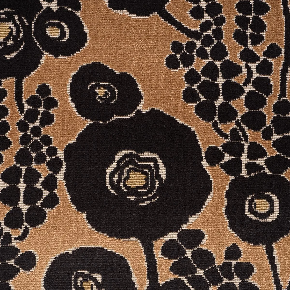 Schumacher 84790 Emelie Velvet Bronze & Noir fabric swatch