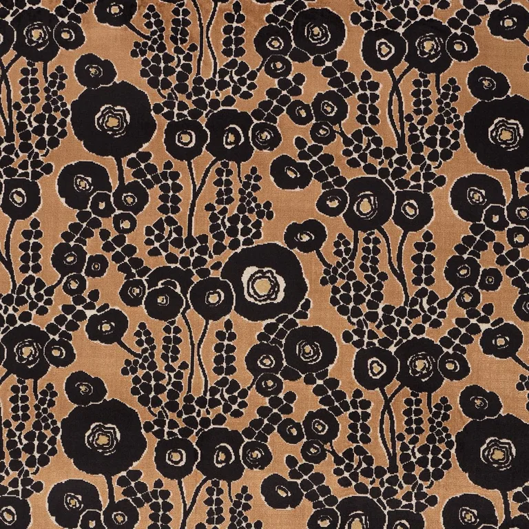 Schumacher 84790 Emelie Velvet Bronze & Noir fabric swatch